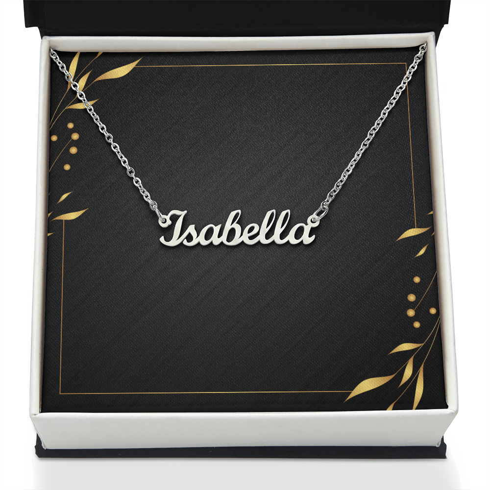 Personalised name necklace in polished finish