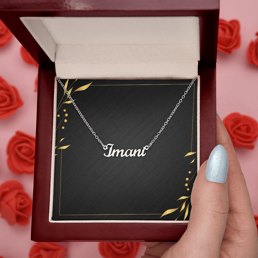 Custom name necklace jewellery gift presentation