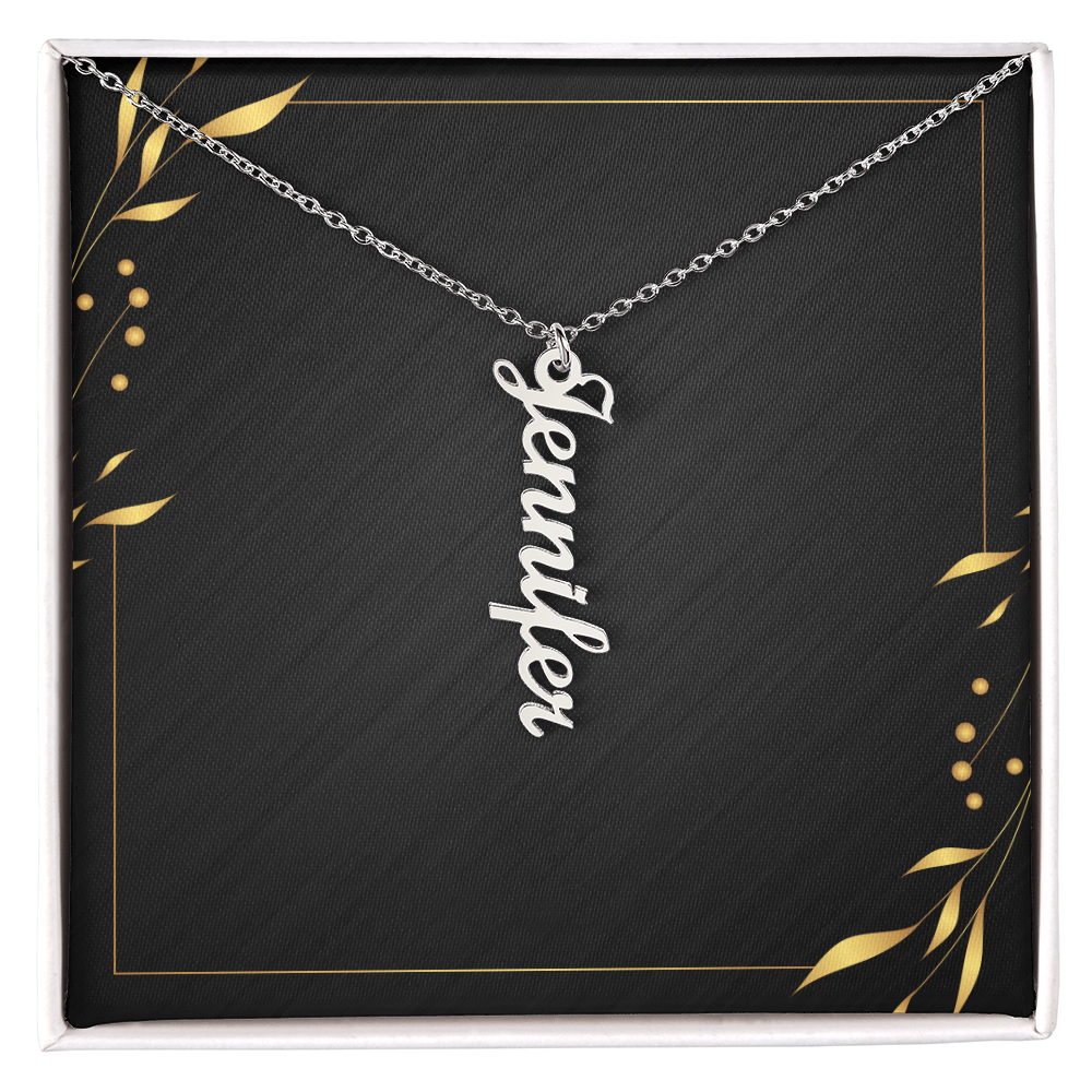 Personalised vertical name necklace custom jewellery gift