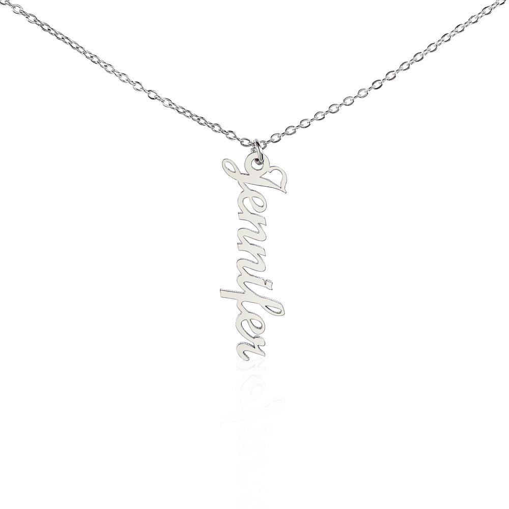 Vertical name necklace personalised gift for birthdays