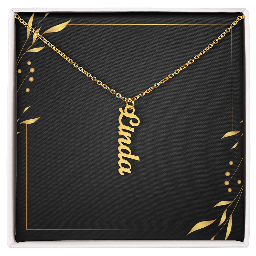 Custom vertical name necklace personalised jewellery