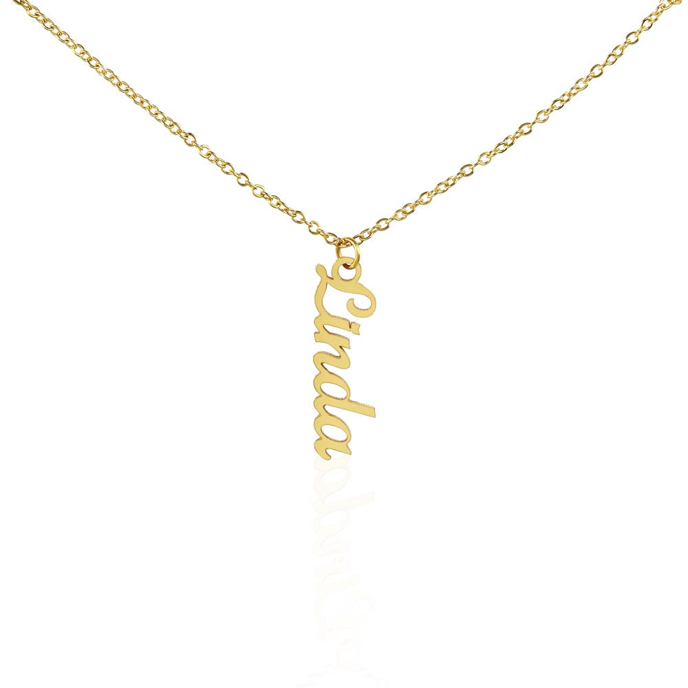 Custom vertical name necklace for meaningful jewellery gift