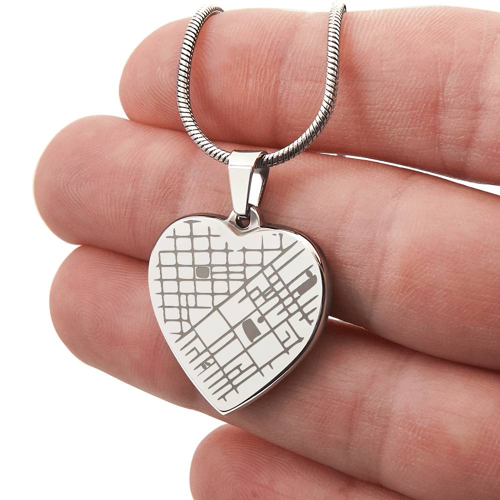 Personalised map heart necklace meaningful jewellery gift