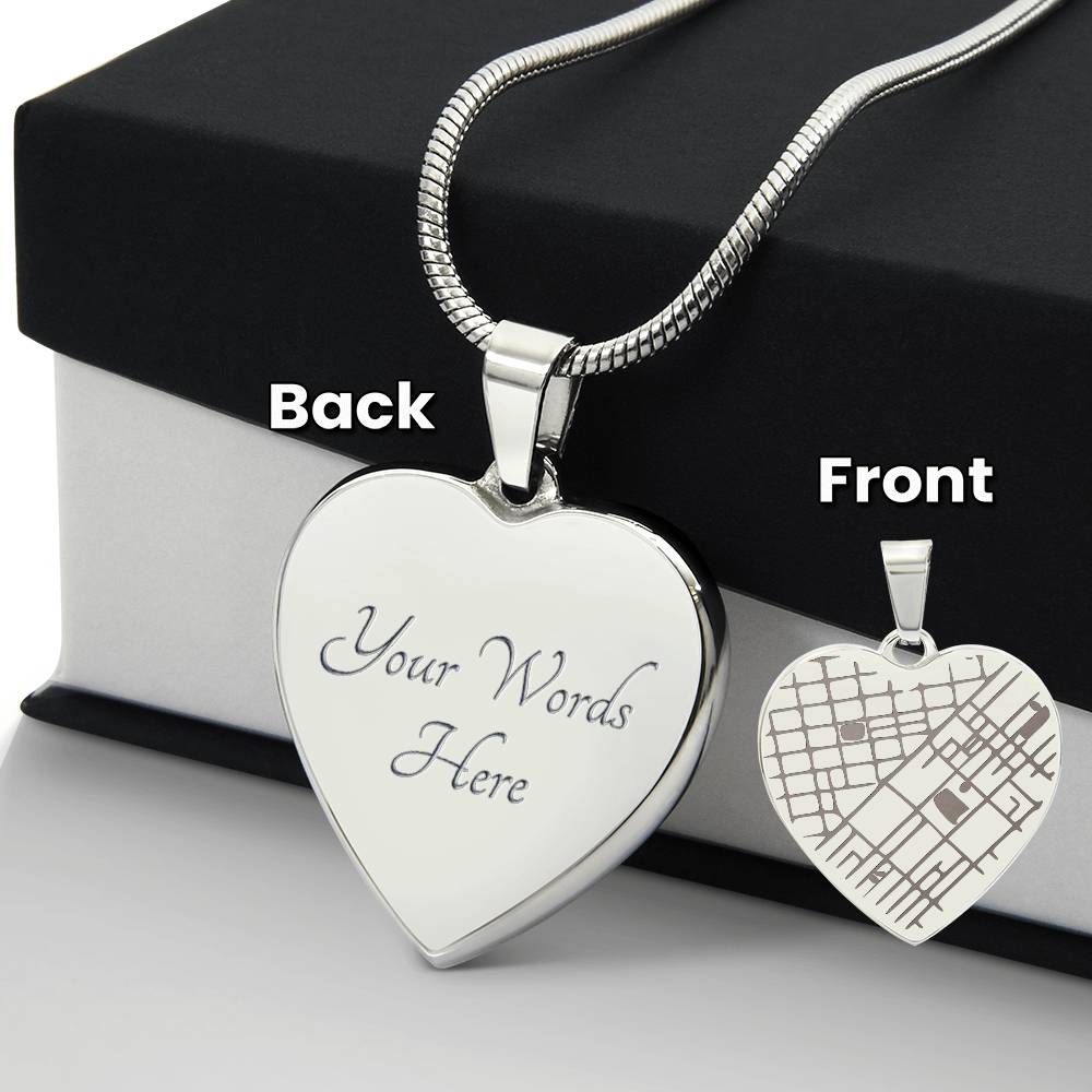 Custom map heart necklace for anniversary gift