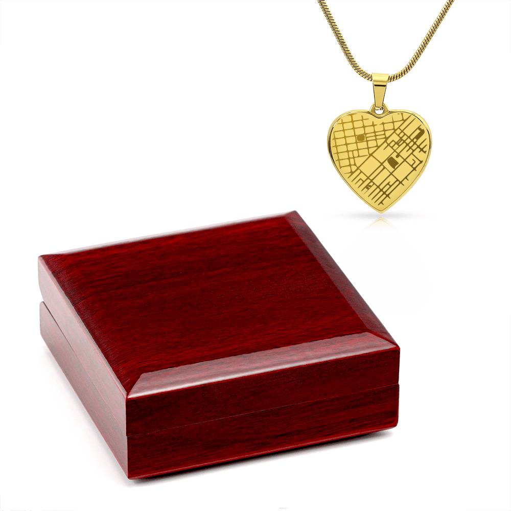 Personalised heart map necklace custom jewellery gift