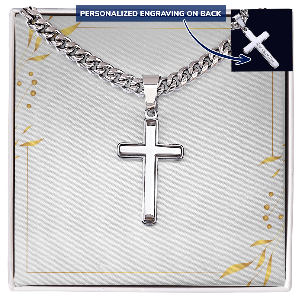 Personalised cross necklace custom faith gift